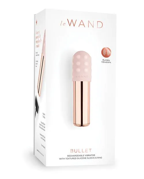 Cotr INC Female Sex Toys Le Wand Chrome Bullet Discreet Travel Size Vibrator Wsilicone Textured Ring Rose Gold