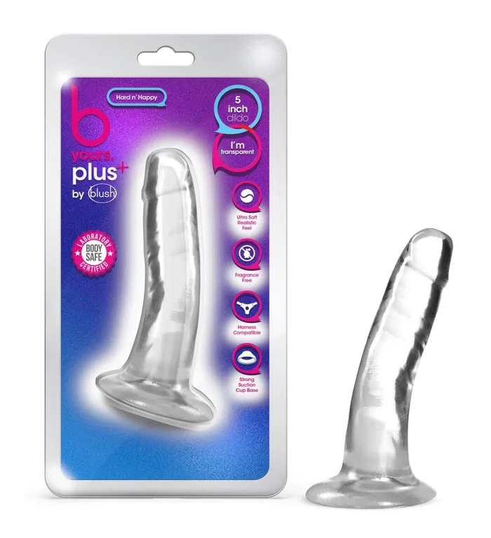 Anal Blush B Yours Plus By Blush Hard N Happy Realistic GSpot Clear 55Inch Long Dildo With Suction Cup Base Anal Blush B Yours Plus By Blush Hard N Happy Realistic GSpot Clear 55Inch Long Dildo With Suction Cup Base