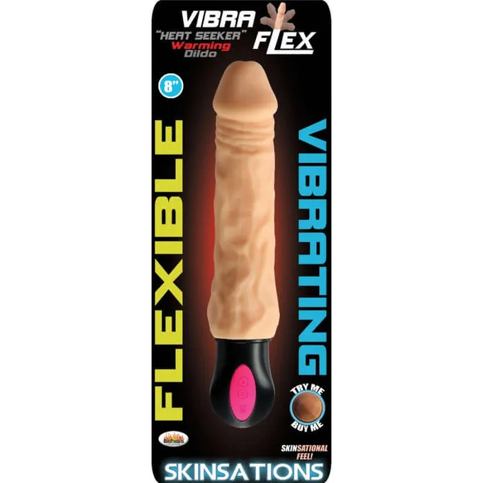 Female Sex Toys HOTT Products Skinsations Vibra Heat Seeker A Realistic Warming Dildo with Powerful VibraFlex Technology