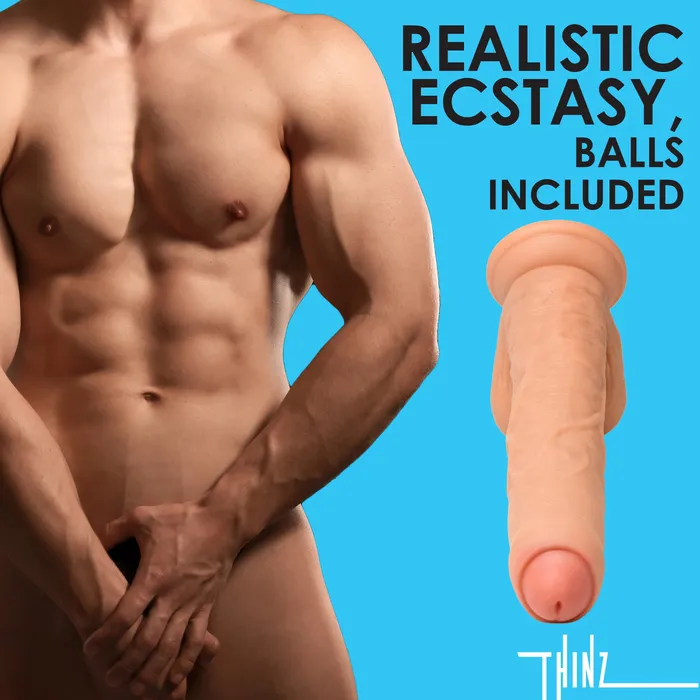 Curve Toys 8 Inch Uncut Dildo With Balls Dildos