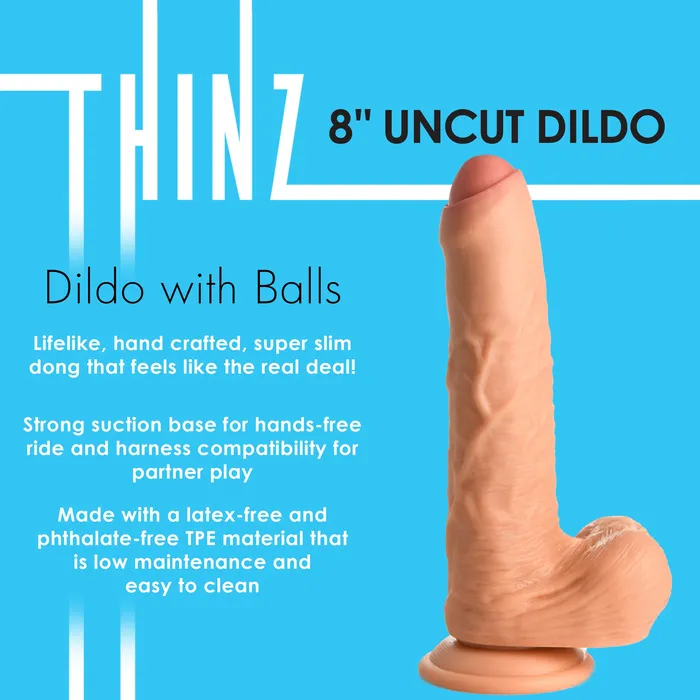 Curve Toys 8 Inch Uncut Dildo With Balls Dildos