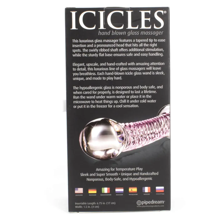 Dildos Pipedream Icicles No 53 Thick Tipped Curved Glass Dildo
