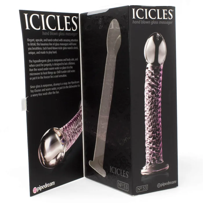 Dildos Pipedream Icicles No 53 Thick Tipped Curved Glass Dildo