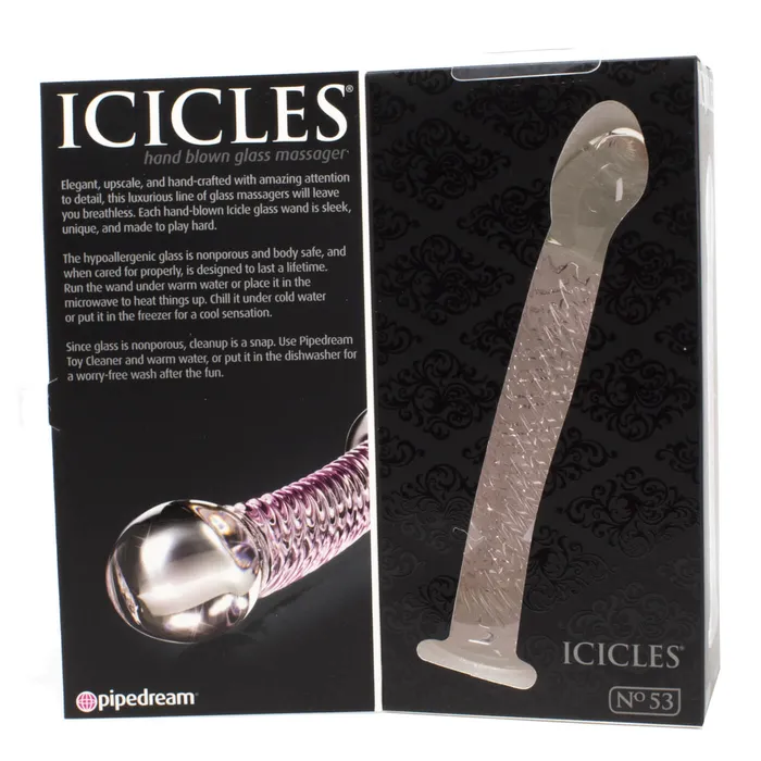 Dildos Pipedream Icicles No 53 Thick Tipped Curved Glass Dildo