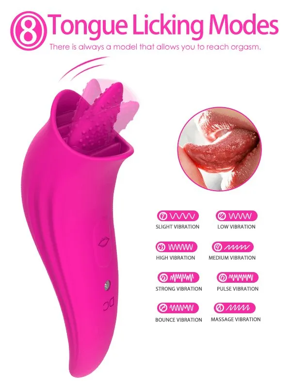 Female Sex Toys Sohimi Sohimi 8 Modes GSpot Stimulator Clit Licker 2 in 1 Tongue Vibrator