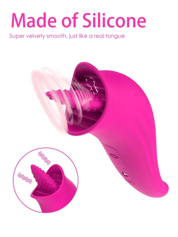 Female Sex Toys Sohimi Sohimi 8 Modes GSpot Stimulator Clit Licker 2 in 1 Tongue Vibrator