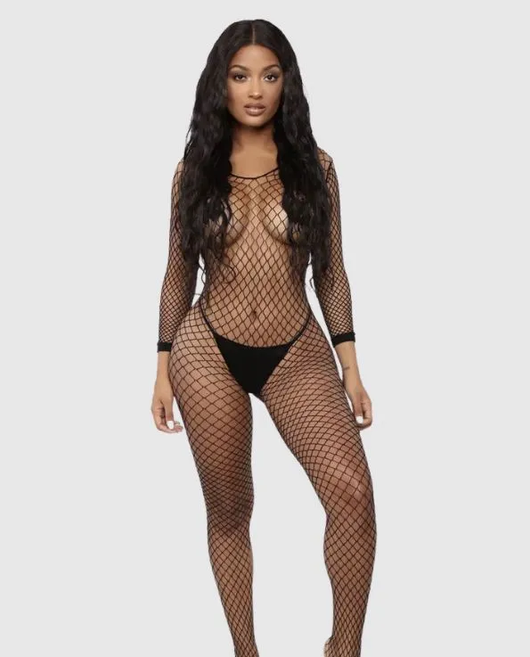 Mcgreen Female Sex Toys Jordyn Crotchless Full Body Fishnet Stocking