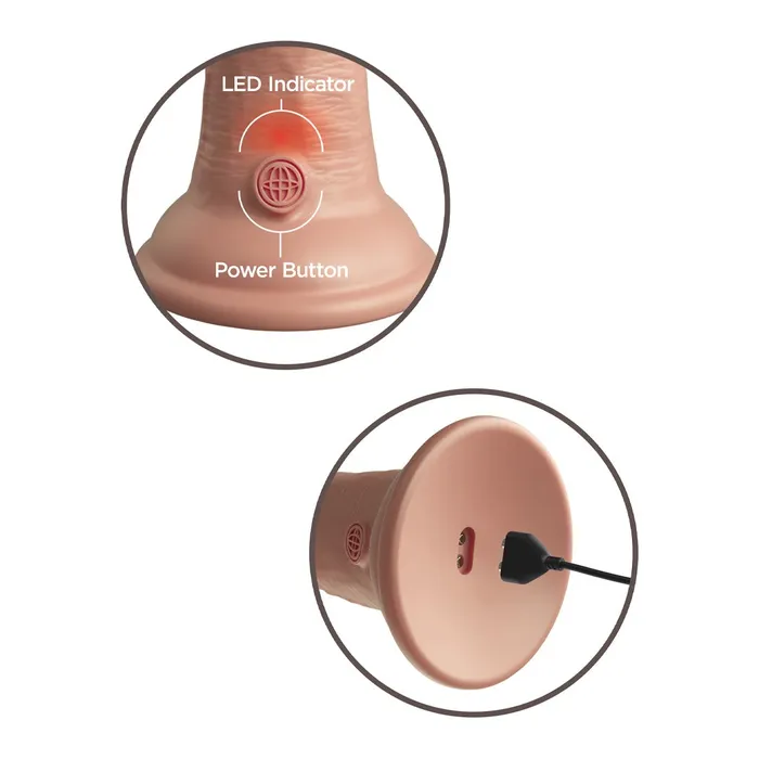 Pipedream Products Female Sex Toys King Cock Elite 7 Inch Silicone Vibrating Dual Density Vibrator