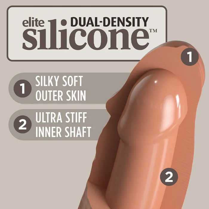 Pipedream Products Female Sex Toys King Cock Elite 7 Inch Silicone Vibrating Dual Density Vibrator
