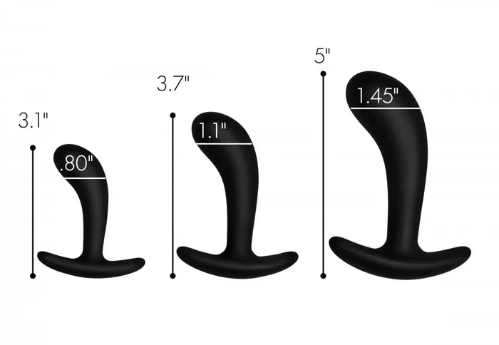 Anal Master Series Dark Delights 3 Piece Curved Anal Trainer Set