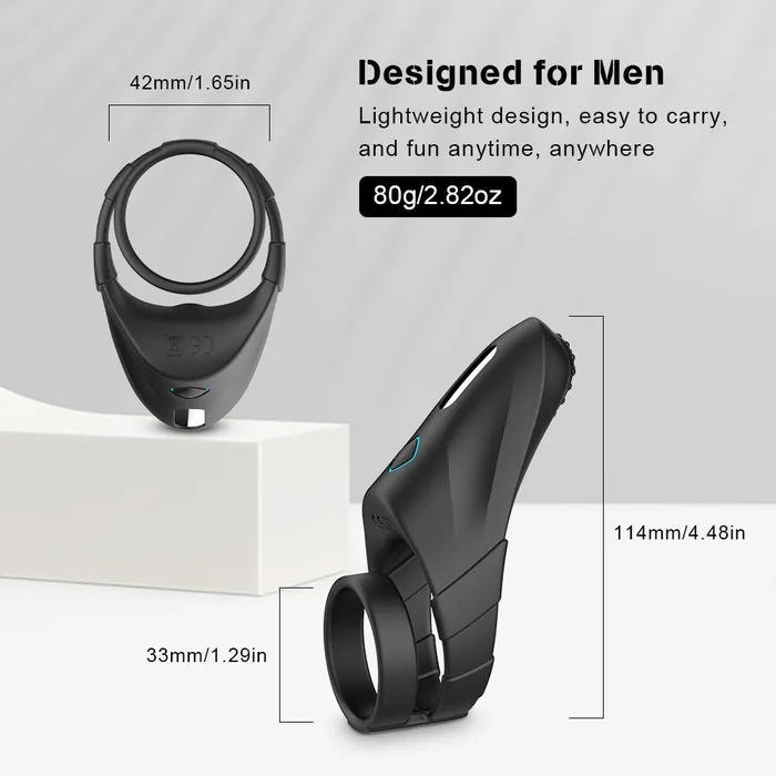 Lusty Age Female Sex Toys Double Penis Ring Vibrator with Taint Teaser