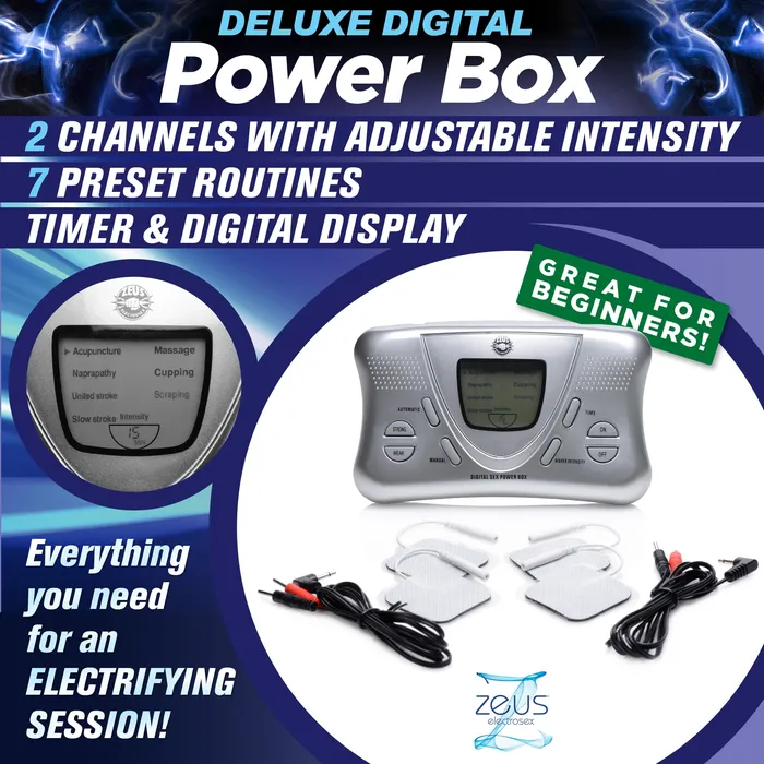 Vibrators Zeus Electrosex Zeus Digital Deluxe Electrosex Unit