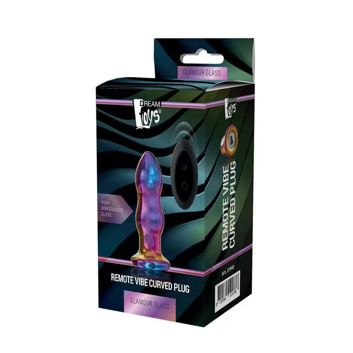 Glamour Glass Remote Control Curved Butt Plug Dream Toys Anal Glamour Glass Remote Control Curved Butt Plug Dream Toys Anal