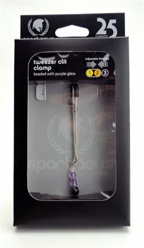Male Sex Toys Spartacus Adjustable Clit Clamp With Purple Beads