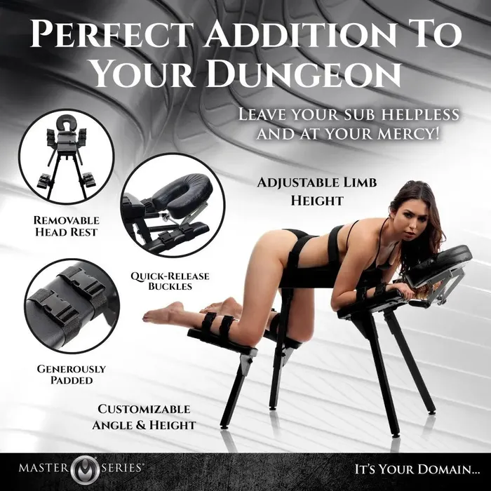 Male Sex Toys XR Brands Obedience Extreme Sex Bench with Restraint Straps