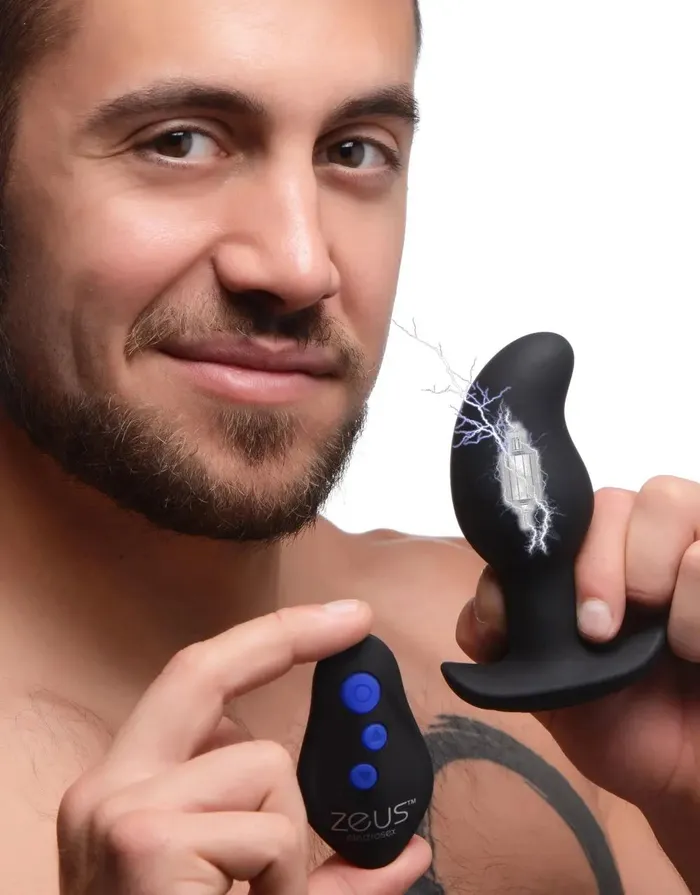 Male Sex Toys Zeus Electrosex 8X Volt Drop Vibrating and EStim Silicone Prostate Massager with Remote Male Sex Toys Zeus Electrosex 8X Volt Drop Vibrating and EStim Silicone Prostate Massager with Remote