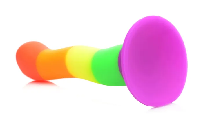 Proud Rainbow Silicone Dildo With Harness XR Brands Strap U Female Sex Toys Proud Rainbow Silicone Dildo With Harness XR Brands Strap U Female Sex Toys