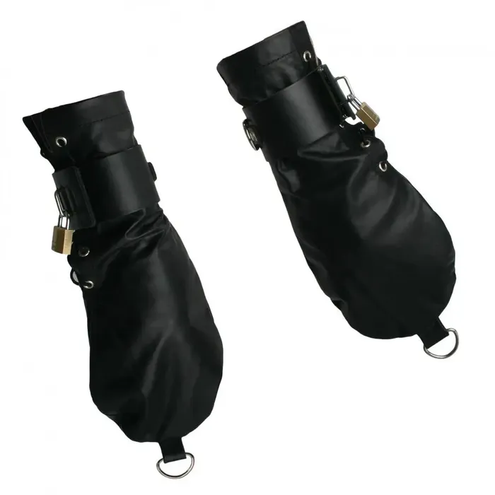 Restraints XR Brands Strict Leather Bondage Mittens BDSM Gloves with Lock Restraints XR Brands Strict Leather Bondage Mittens BDSM Gloves with Lock