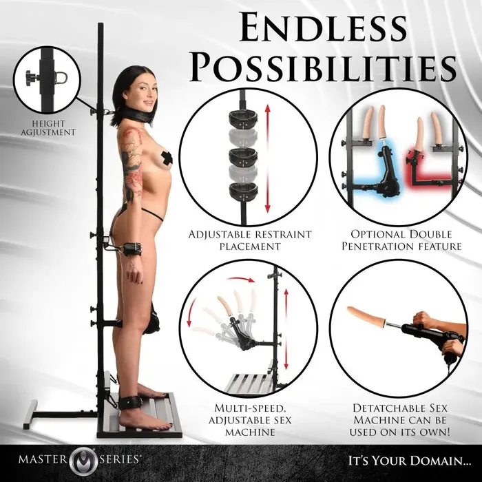 XR Brands Female Sex Toys Ultimate Enforcer Forced Orgasm Tower with Sex Machine