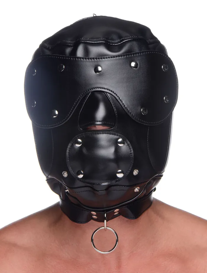 Adventure Puppy BDSM Hood with SnapOn Ears and Muzzle Xr Brands Master Series Female Sex Toys