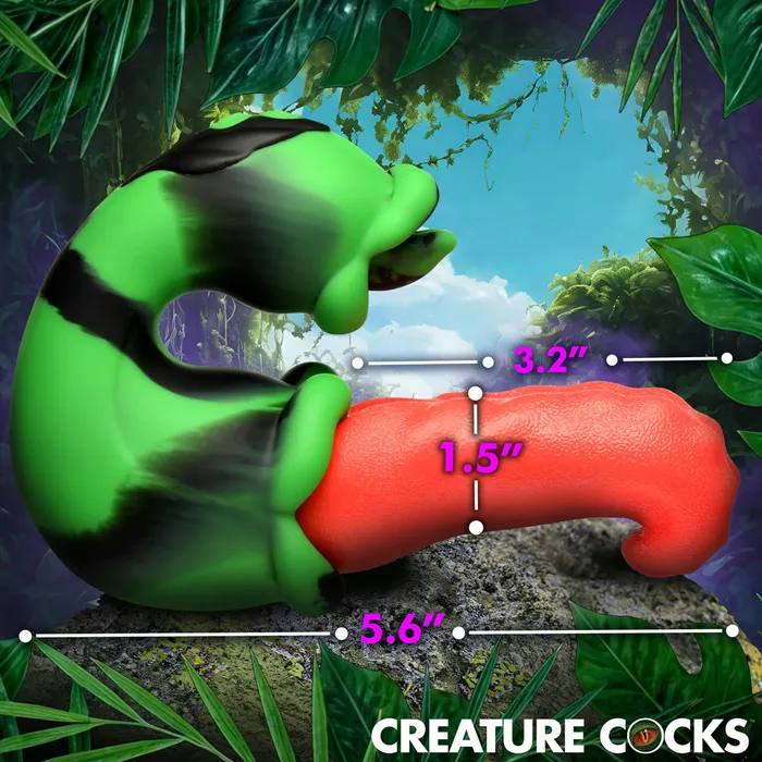 Female Sex Toys XR Brands Tongue Lasher Silicone Vibrator Green