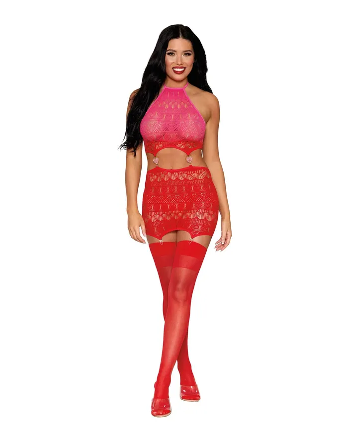 Garter Slip Dmnd One Size Red Dreamgirl Vibrators