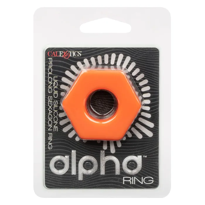 Male Sex Toys CalExotics Alpha Liquid Silicone Prolong Sexagon Ring Orange Male Sex Toys CalExotics Alpha Liquid Silicone Prolong Sexagon Ring Orange