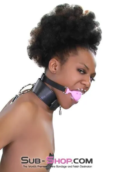 Raysent Anal 3846RS Medium Pink Silicone Breather Ball Gag on Locking Black Strap